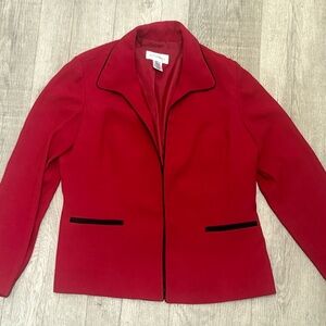 St. John Red Blazer with Black Trim